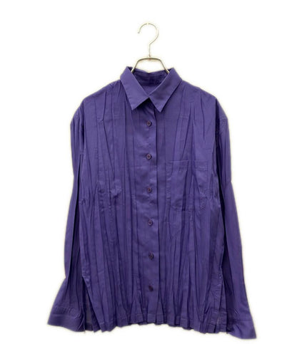 ISSEY MIYAKE 長袖 プリーツシャツ IM94-FJ935 レディース SIZE M イッセイミヤケ