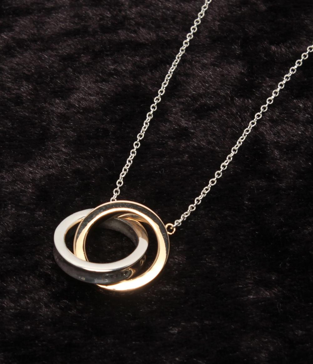 美品 ティファニー ネックレス K18 SV925 1837 インターロッキングサークル レディース TIFFANY&Co.