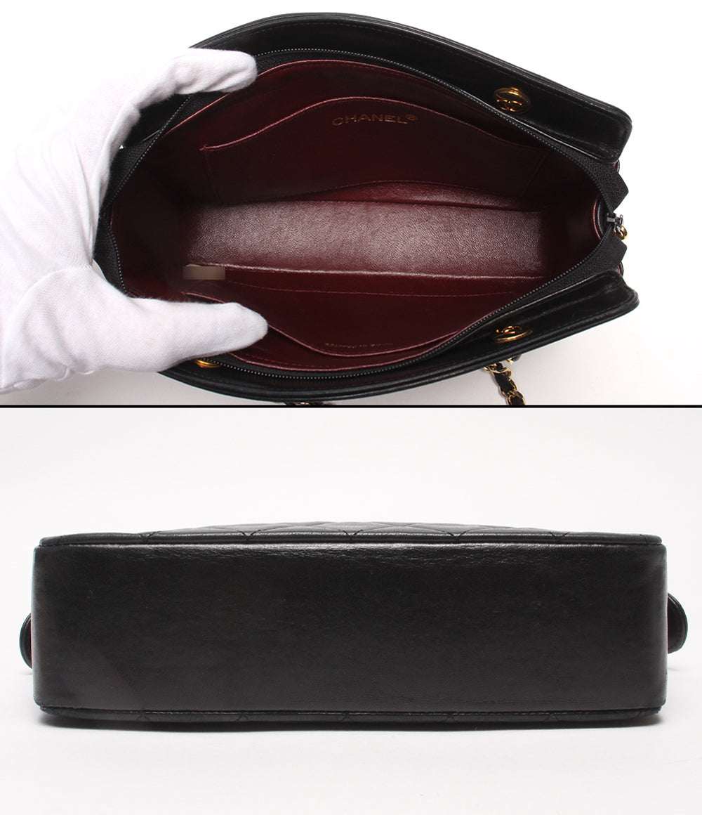CHANEL チェーンハンドバッグ ゴールド金具 マトラッセ ラムスキン レディース シャネル