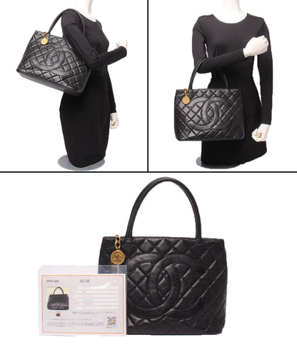 CHANEL トートバッグ ゴールド金具 キャビアスキン 復刻トート 2番台 レディース シャネル