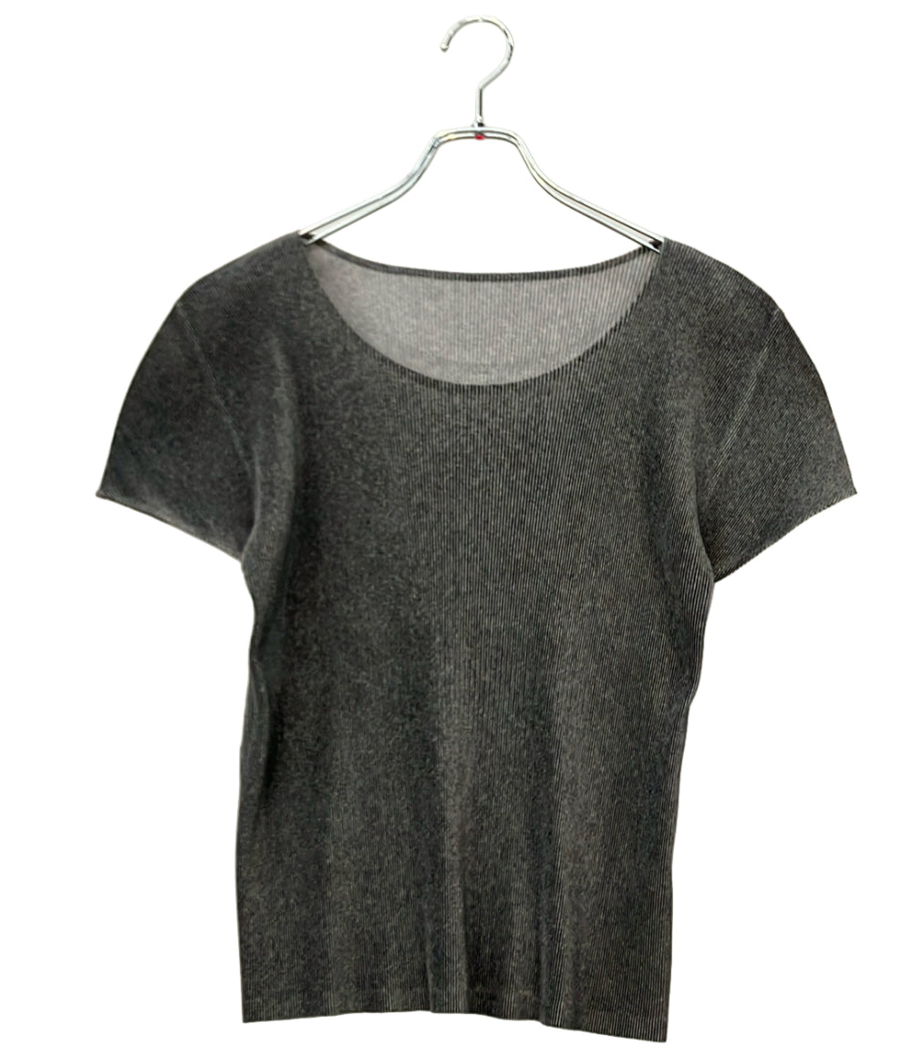 PLEATS PLEASE 半袖Tシャツ カットソー ライトグレー MIST BASICS モード PP15FK104 レディース SIZE 3 (L) プリーツプリーズ