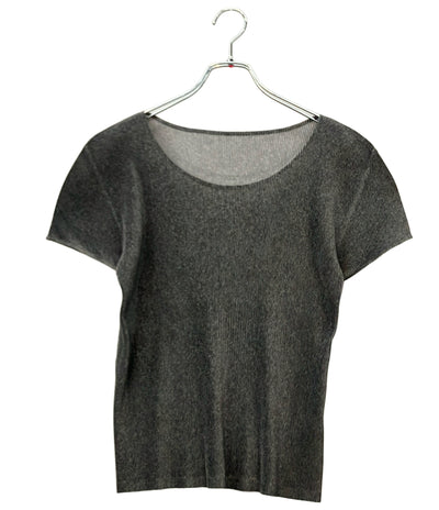 PLEATS PLEASE 半袖Tシャツ カットソー ライトグレー MIST BASICS モード PP15FK104 レディース SIZE 3 (L) プリーツプリーズ