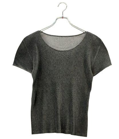PLEATS PLEASE 半袖Tシャツ カットソー ライトグレー MIST BASICS モード PP15FK104 レディース SIZE 3 (L) プリーツプリーズ