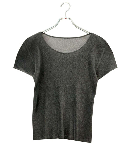 PLEATS PLEASE 半袖Tシャツ カットソー ライトグレー MIST BASICS モード PP15FK104 レディース SIZE 3 (L) プリーツプリーズ