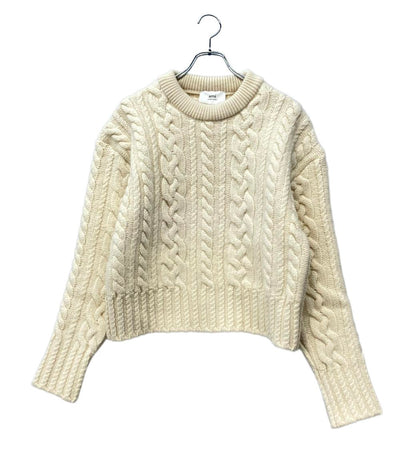 美品 AMI Alexandre Mattiussi 長袖ニット ケーブル セーター タグ付き HKS011.017 メンズ SIZE S アミ パリス アレクサンドル マテュッシ