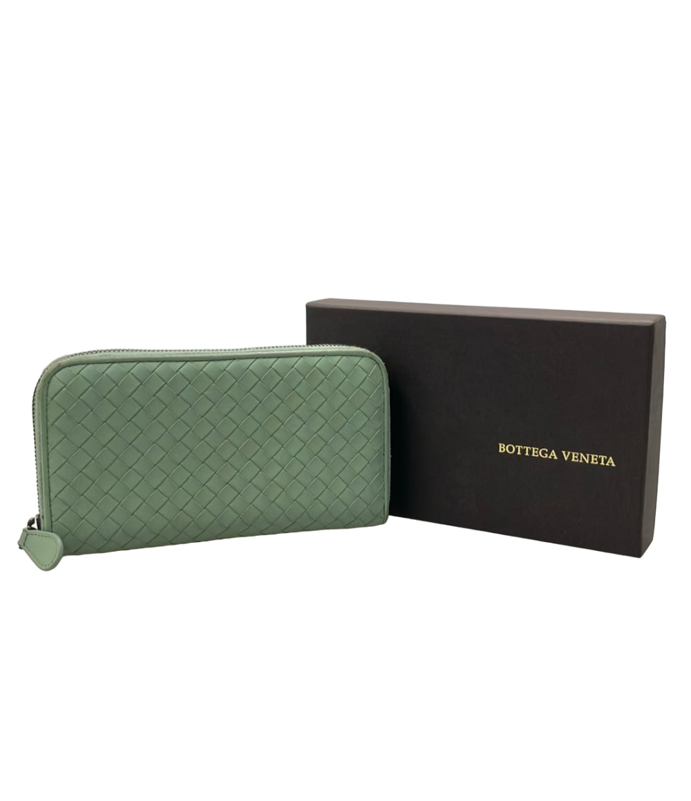 BOTTEGA VENETA ラウンドファスナー長財布 レザー イントレチャート