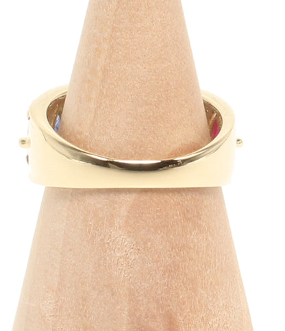 美品 リング 指輪 K14 エメラルド ルビー サファイア 0.96ct ダイヤ 0.06ct レディース SIZE 12号