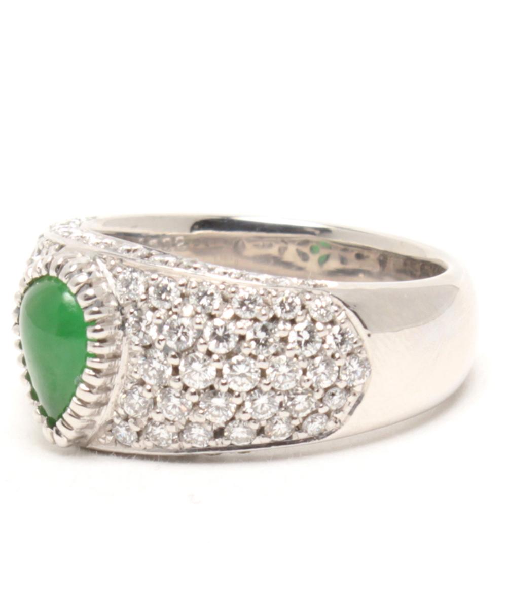 リング 指輪 K18WG エメラルド 1.022ct ダイヤ 1.386ct レディース SIZE 15号