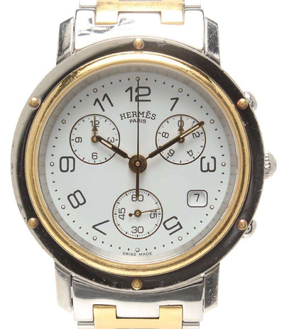 HERMES 腕時計 クリッパー クオーツ ホワイト CL1.920 メンズ エルメス