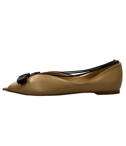 美品 HENRI EN VARGO パンプス リボンストリングスフラットシューズ レディース SIZE 37 ヘンリエンヴァーゴ