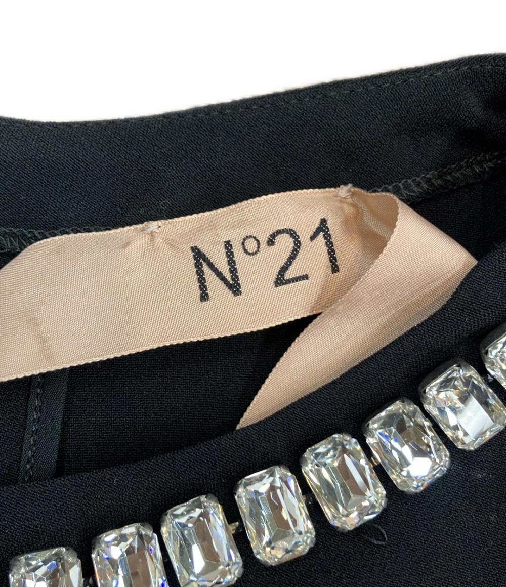 ヌメロ ヴェントゥーノ 半袖ワンピース ビジュー付き レディース SIZE 48