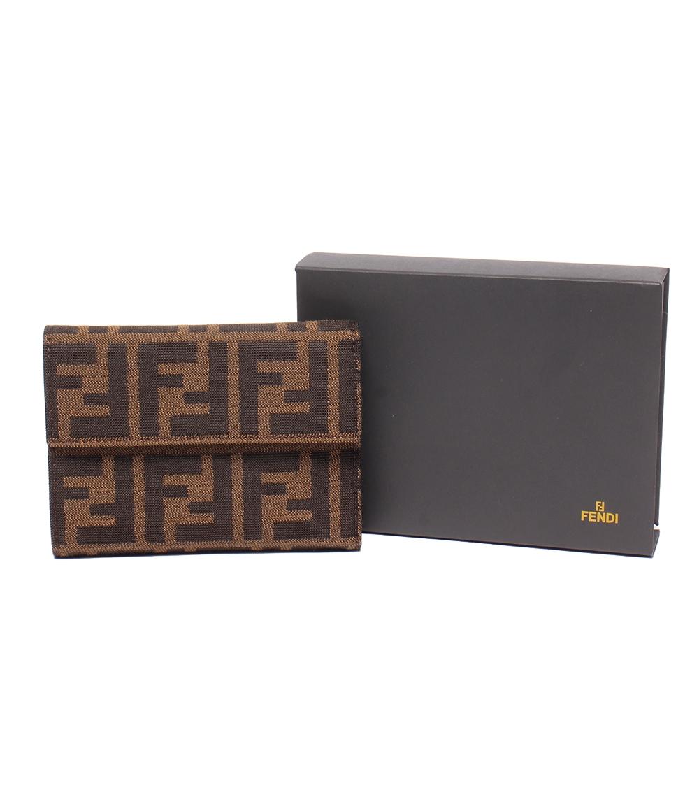 FENDI✨フェンディ　三つ折り財布 ズッカ　ロゴ入り　ユニセックス　ブラウン FENDI 三つ折り財布 ズッカ レディース メンズ フェンディ – Rehello