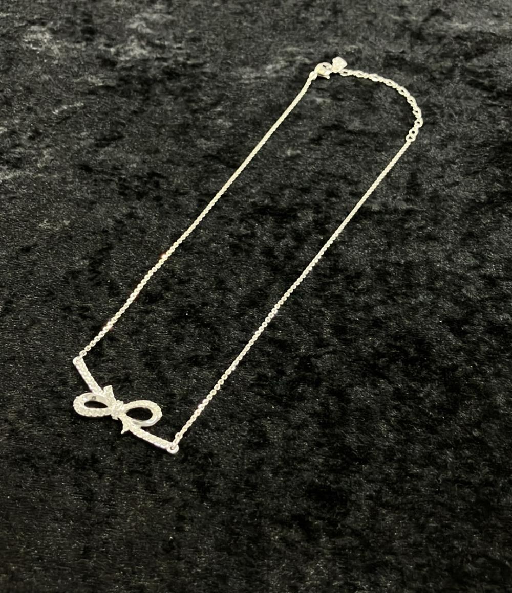 美品 スワロフスキー ネックレス リボンモチーフ レディース SWAROVSKI