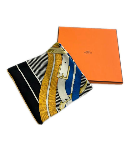 美品 エルメス スカーフ カレ90 シルク100% 馬銜 Mors a Jouets レディース HERMES