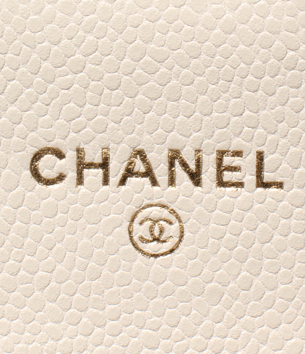 美品 CHANEL ミニチェーンウォレット マトラッセ ゴールド金具 ランダム番台 キャビアスキン AP0238 レディース シャネル