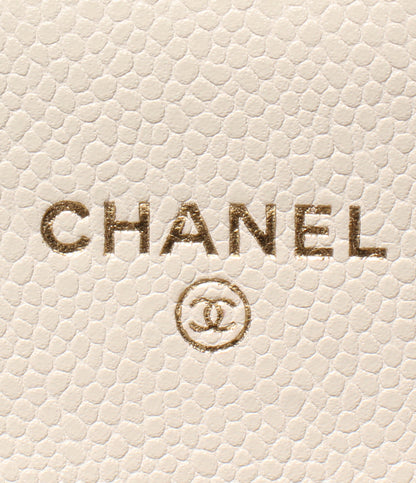 美品 CHANEL ミニチェーンウォレット マトラッセ ゴールド金具 ランダム番台 キャビアスキン AP0238 レディース シャネル