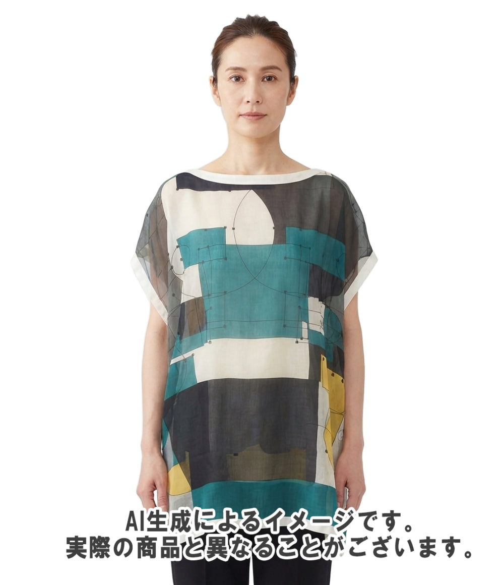 HERMES チュニックブラウス ECHEC AU ROI レディース SIZE 34 (XS) エルメス