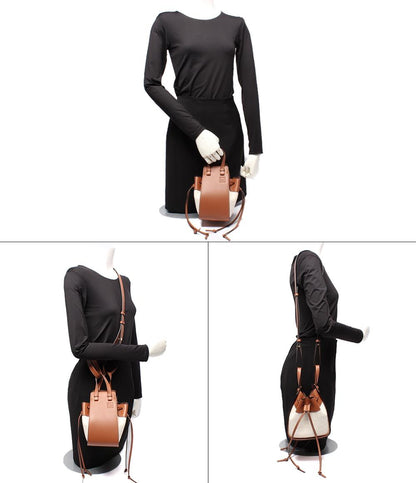 美品 ロエベ 2way ハンドバッグ ショルダーバッグ 斜め掛け ハンモック ドローストリングバッグ ミニ レディース LOEWE