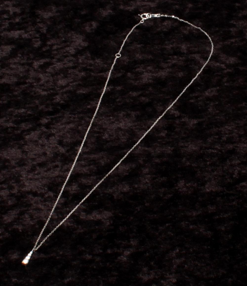 美品 ネックレス K18WG ダイヤ 0.09ct レディース