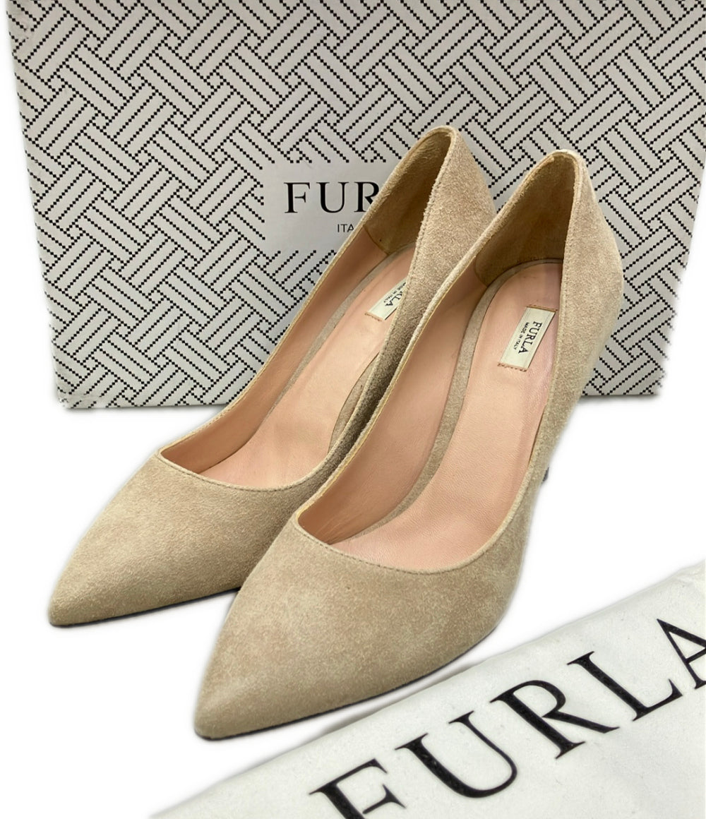 美品 FURLA パンプス ハイヒール スエード レディース SIZE 37 フルラ