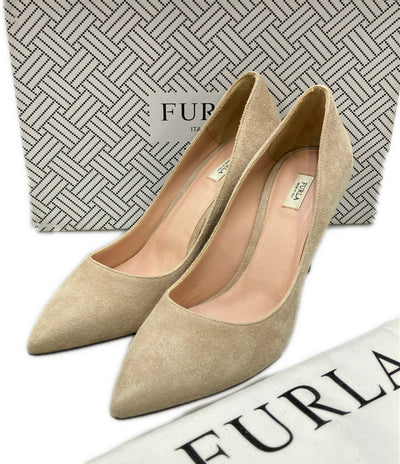 美品 FURLA パンプス ハイヒール スエード レディース SIZE 37 フルラ