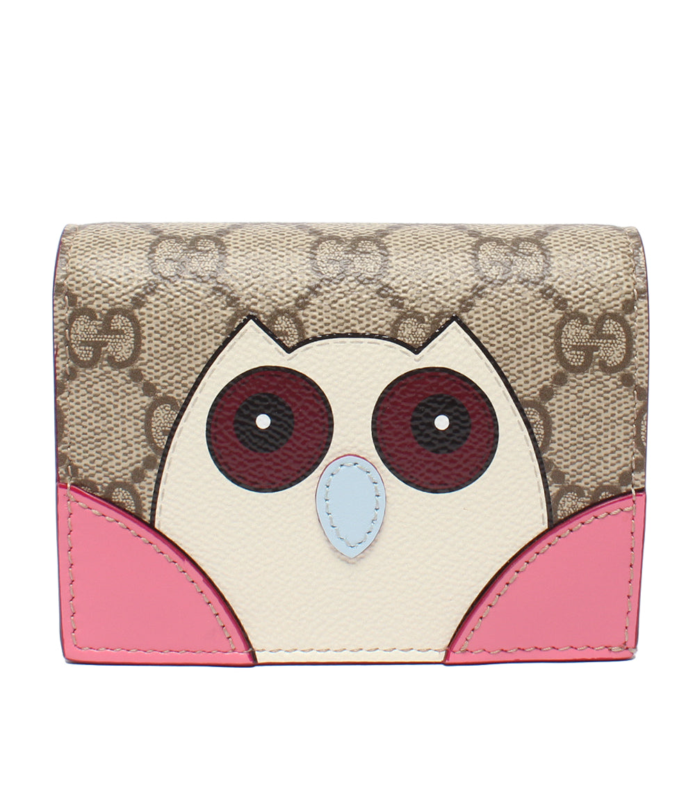 美品 GUCCI 二つ折り財布 GGスプリーム キャンバス ミニ ウォレット
