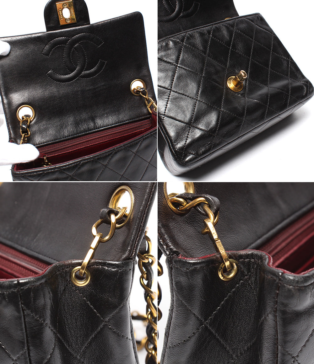 CHANEL(シャネル) ショルダーバッグ レディース シングルフラップマトラッセ ベージュ チェーンショルダー/ゴールド金具 ラムスキン CHANEL ミニ マトラッセ シングルフラップシングルチェーン 1992年頃