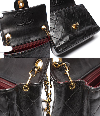 CHANEL チェーンショルダーバッグ ゴールド金具 ミニマトラッセ 3番台 シングルチェーン シングルフラップ ラムスキン レディース シャネル