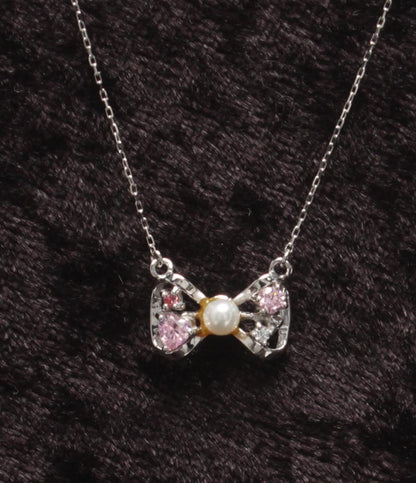 ディズニー ネックレス K10  淡水パール マリーちゃん リボンモチーフ レディース Disney