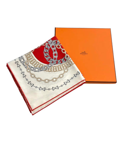 美品 エルメス スカーフ カレ90 シルク100% REACTION EN CHAINES レディース HERMES