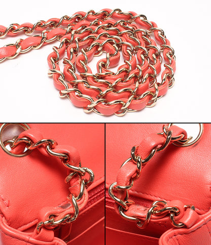 CHANEL チェーンショルダーバッグ 肩掛け ゴールド金具 Vステッチ シングルチェーン シングルフラップ シェブロン ラムスキン A35200 レディース