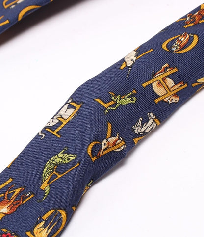 サルヴァトーレフェラガモ ネクタイ シルク100％ 動物柄 Salvatore Ferragamo