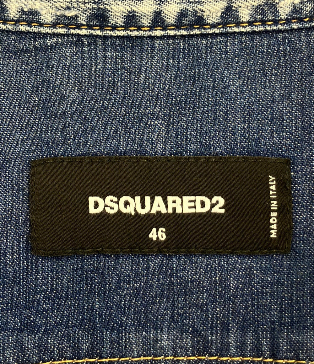 DSQUARED2 長袖 デニムシャツ ダメージ加工 メンズ SIZE 46 (M) ディースクエアード