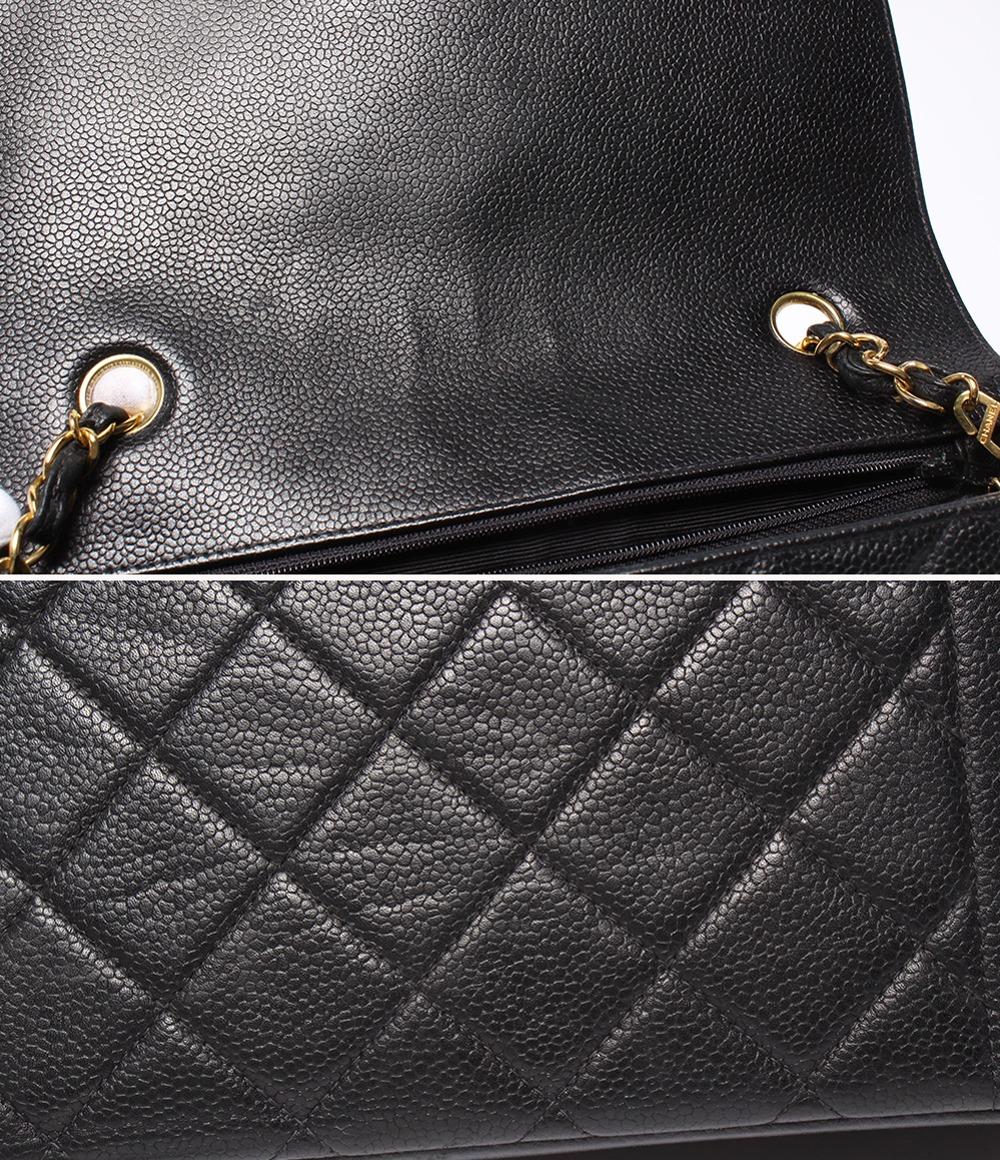CHANEL チェーンショルダーバッグ ゴールド金具 ダイアナ フラップ マトラッセ ４番台 キャビアスキン レディース シャネル