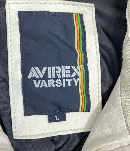AVIREX レザージャケット  シングルライダース  ヴィンテージ加工 タグ付き 24AW VARSITY LEATHER GARMENT 6181002 メンズ SIZE L アヴィレックス