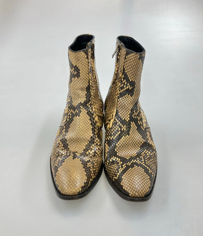 SAINT LAURENT ショートブーツ サイドジップ パイソン メンズ SIZE 43 (M) サンローラン