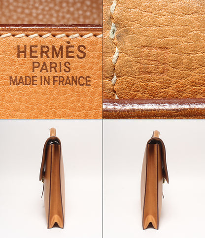 HERMES ビジネスバッグ ブリーフケース  ▢H刻印 ゴールド金具 サック ア デペッシュ メンズ エルメス