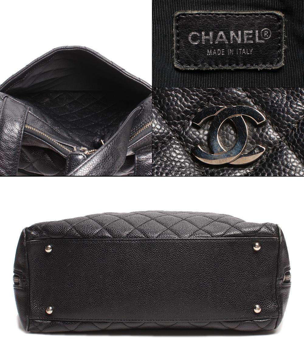 シャネル レザーショルダーバッグ ココマーク シルバー金具 マトラッセ キャビアスキン レディース CHANEL
