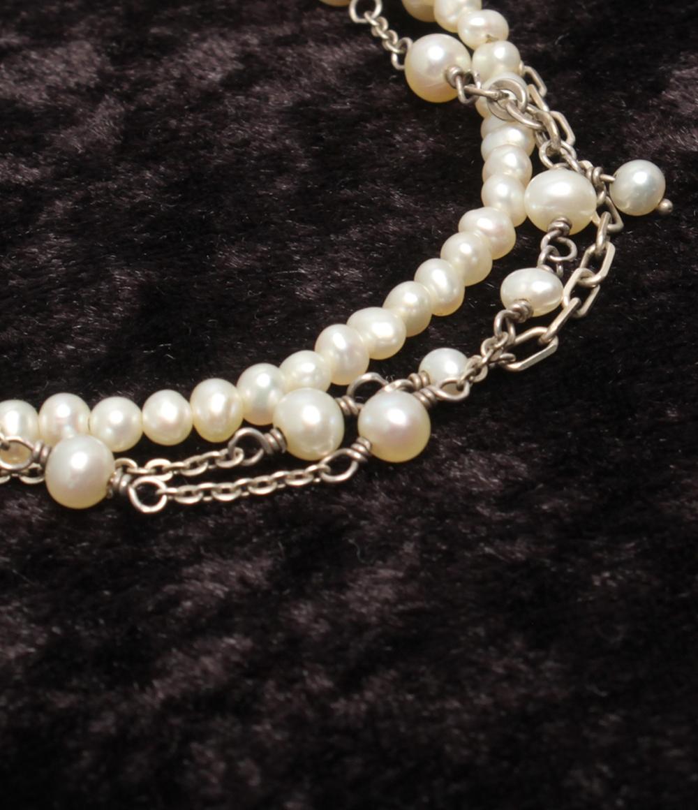 アガット 3連ブレスレット SV925 淡水パール レディース agete