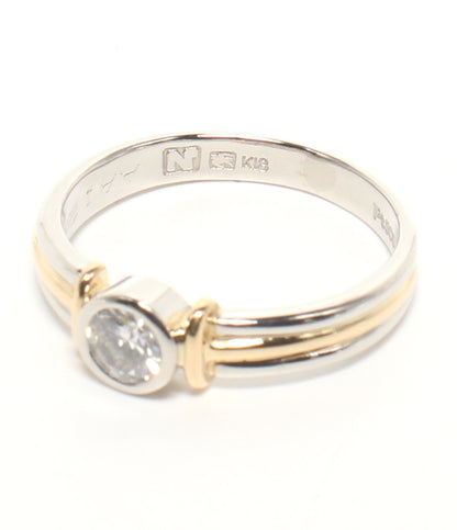 美品 NINA RICCI リング 指輪 K18 Pt900 ダイヤ 0.25ct レディース SIZE 9号 ニナリッチ