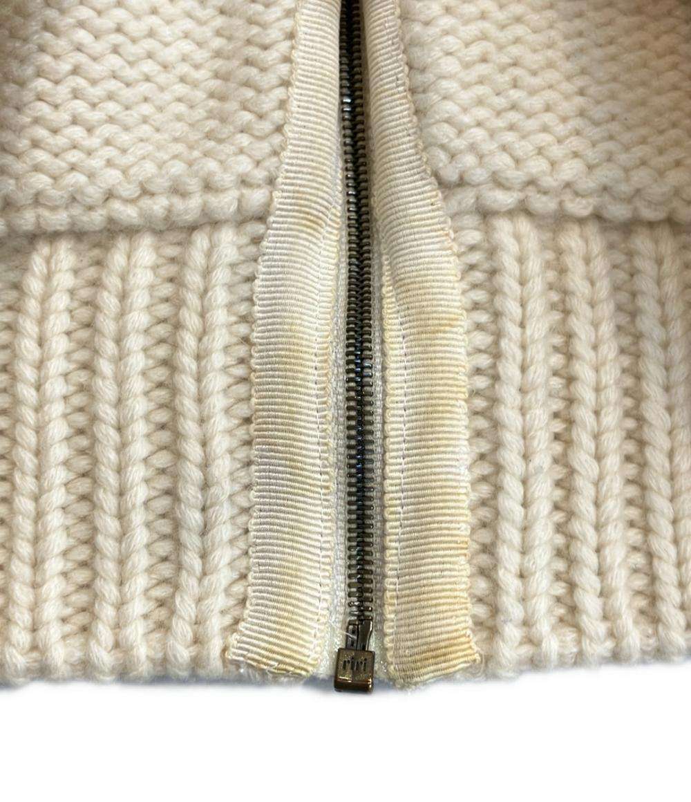 美品 エルメス 半袖ジップアップニット カシミヤ100% ゴルチエ