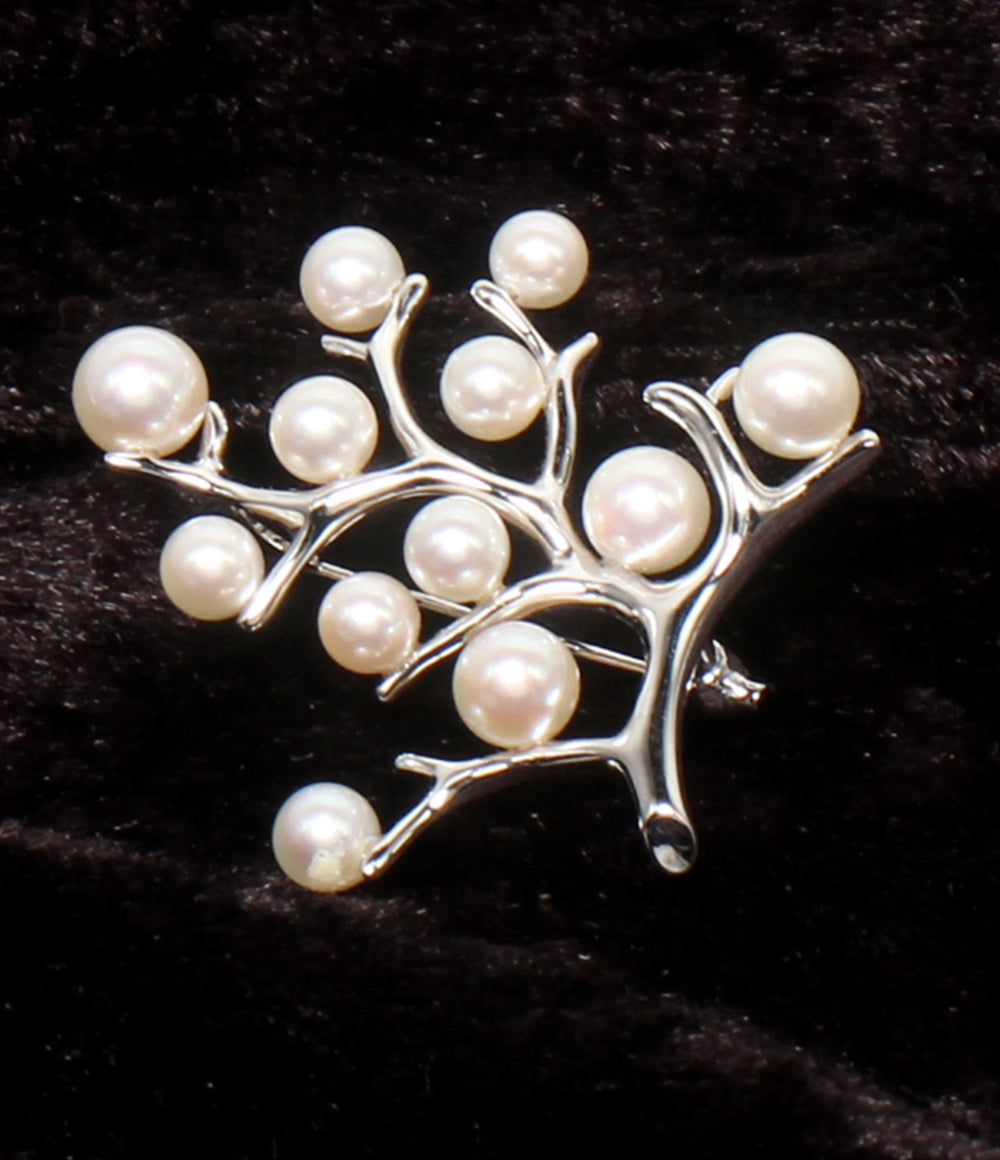 MIKIMOTO ブローチ SV 幸福の木 Kofuku no ki パール レディース ミキモト