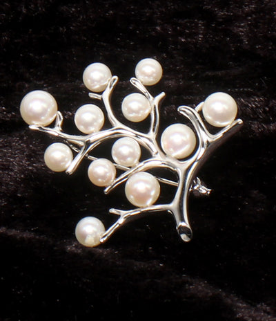 MIKIMOTO ブローチ SV 幸福の木 Kofuku no ki パール レディース ミキモト