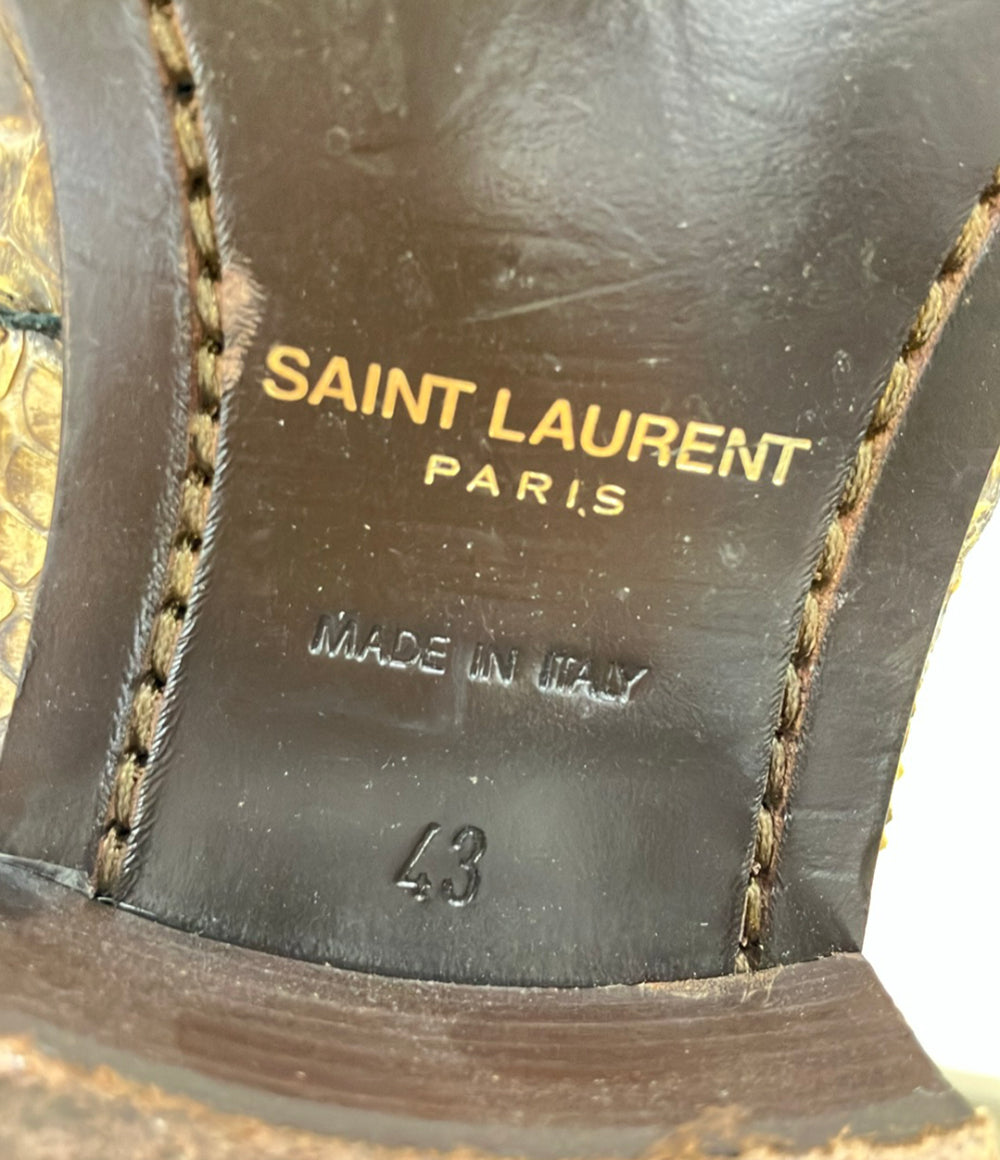 SAINT LAURENT ショートブーツ サイドジップ パイソン メンズ SIZE 43 (M) サンローラン