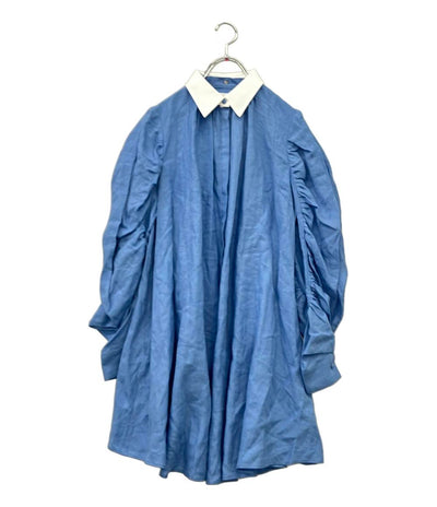 MYLAN 長袖ワンピース ボリュームスリーブ シャツ タグ付き リネン100% MY24SS-BL028 レディース SIZE F (M) マイラン