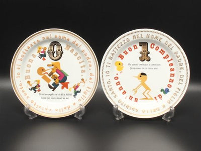 リチャードジノリ バースデープレート 皿 2点セット 21cm ピノキオ 0歳 1歳 Richard Ginori