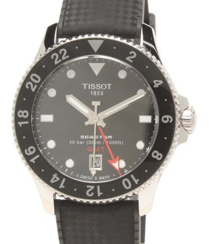 美品 TISSOT 腕時計 シースター1000 SEASTAR1000 クオーツ ブラック T120852A レディース メンズ ティソ