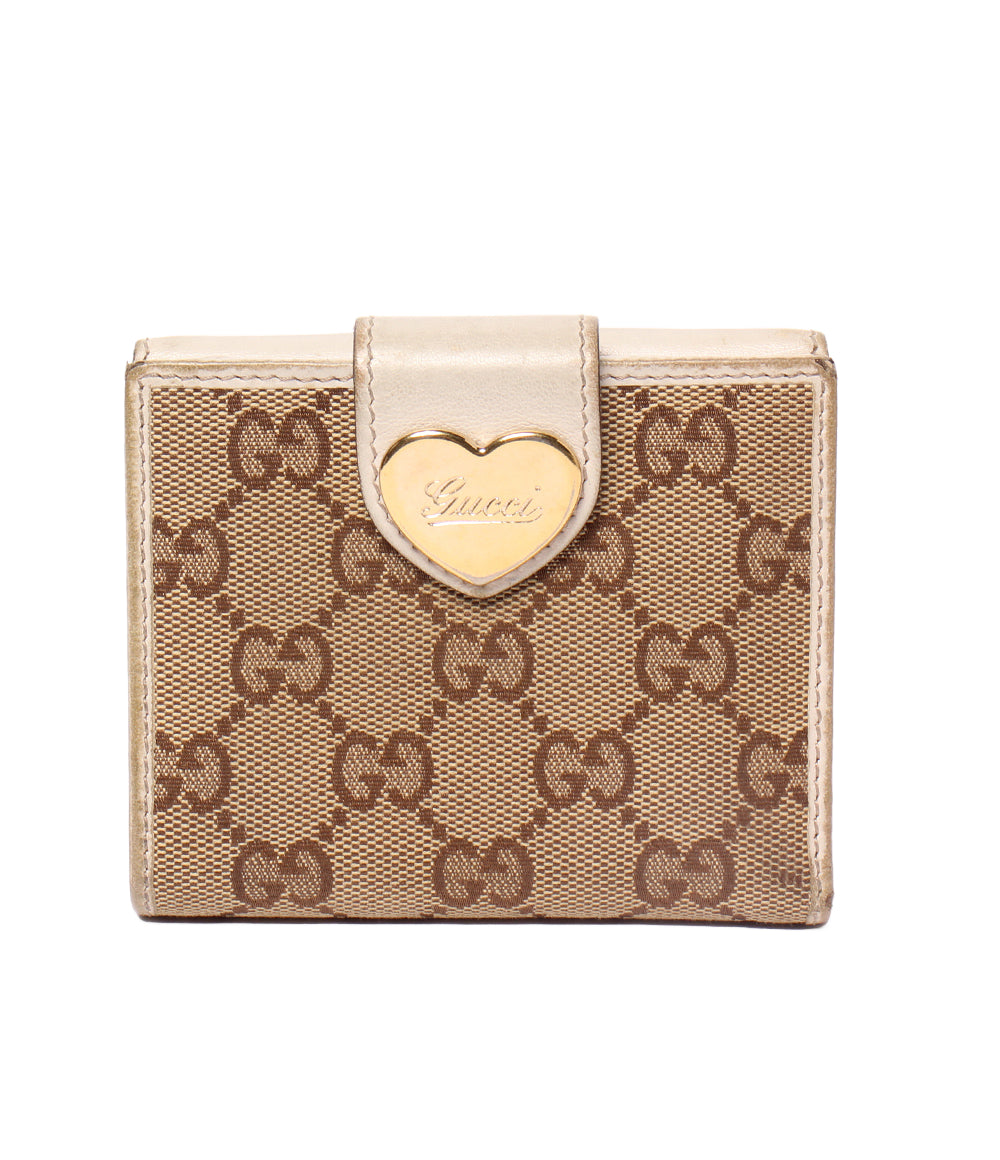 訳あり GUCCI Wホック二つ折り財布 GGキャンバス 203548 2091 レディース グッチ