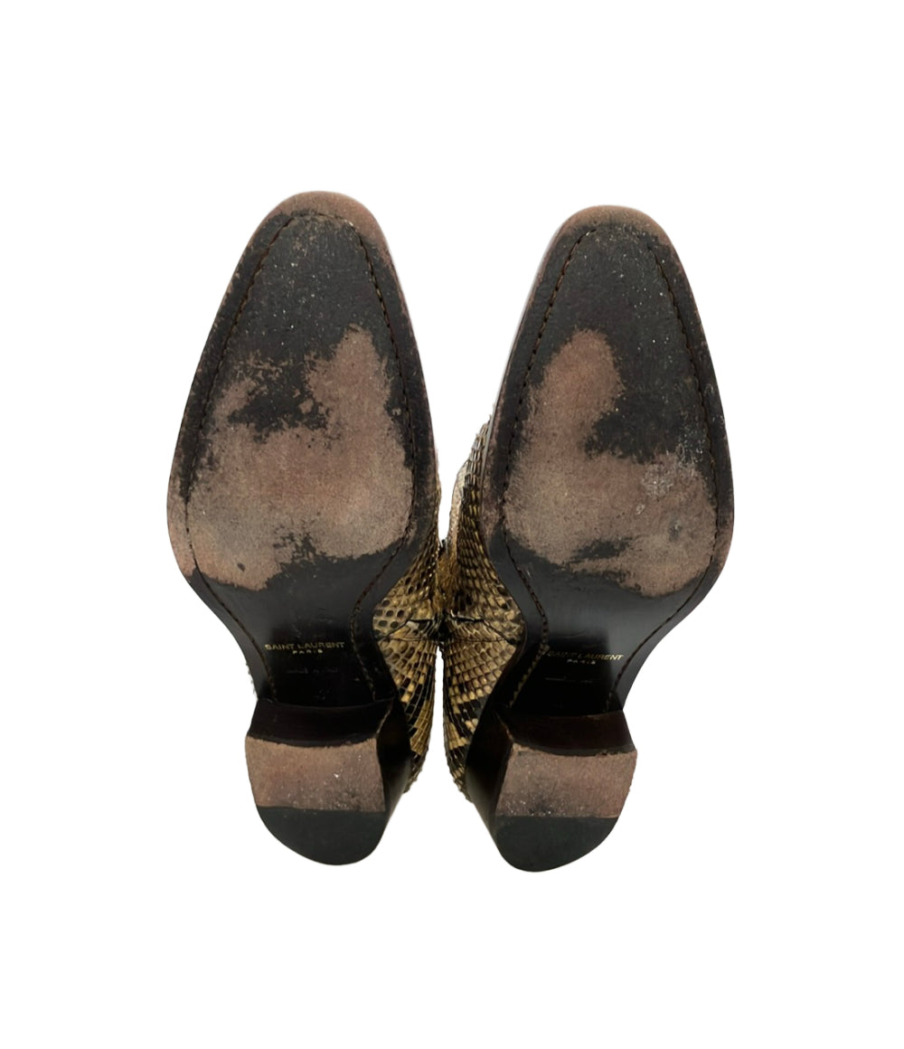 SAINT LAURENT ショートブーツ サイドジップ パイソン メンズ SIZE 43 (M) サンローラン