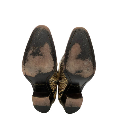 SAINT LAURENT ショートブーツ サイドジップ パイソン メンズ SIZE 43 (M) サンローラン